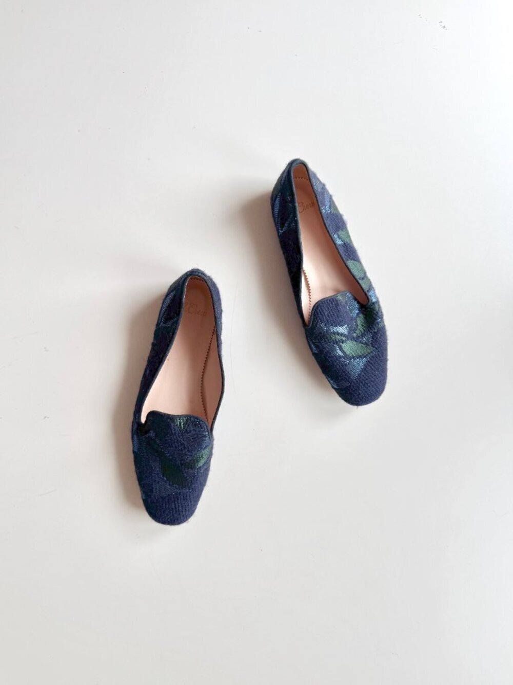 J.CREW Cecile Metallic Floral Jacquard Smoking Slippers Loafers Flats, Size 6